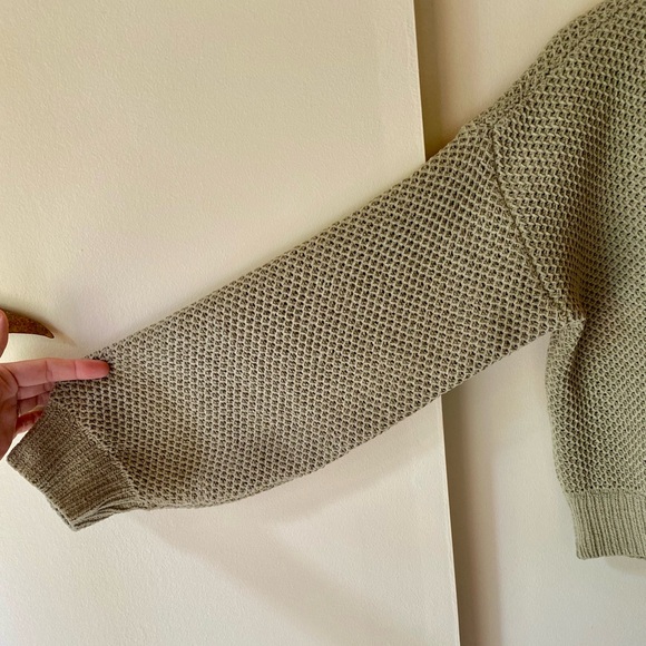 Hollister Mockneck Knitted Waffle Sweater - Pale Sage Green - Picture 5 of 12